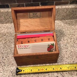 Mid-Century Wooden Recipe Box